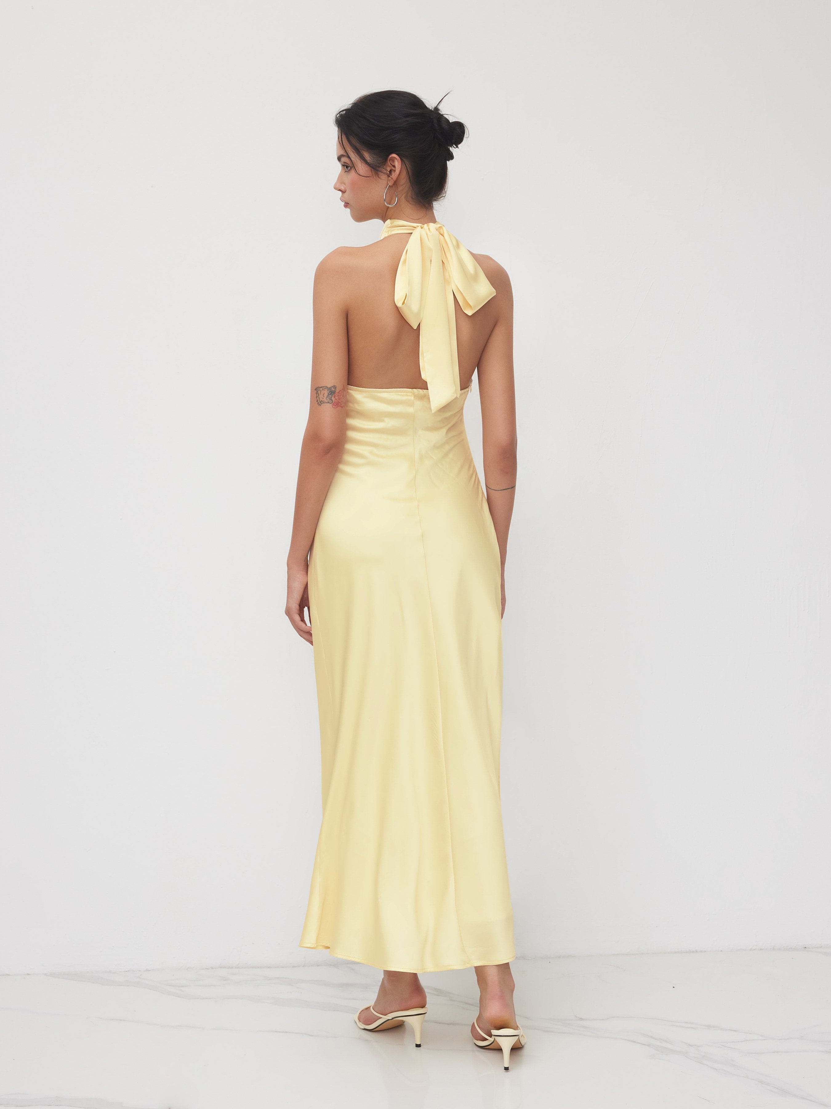 Denisa™ – Vestido Maxi Satinado Position 6