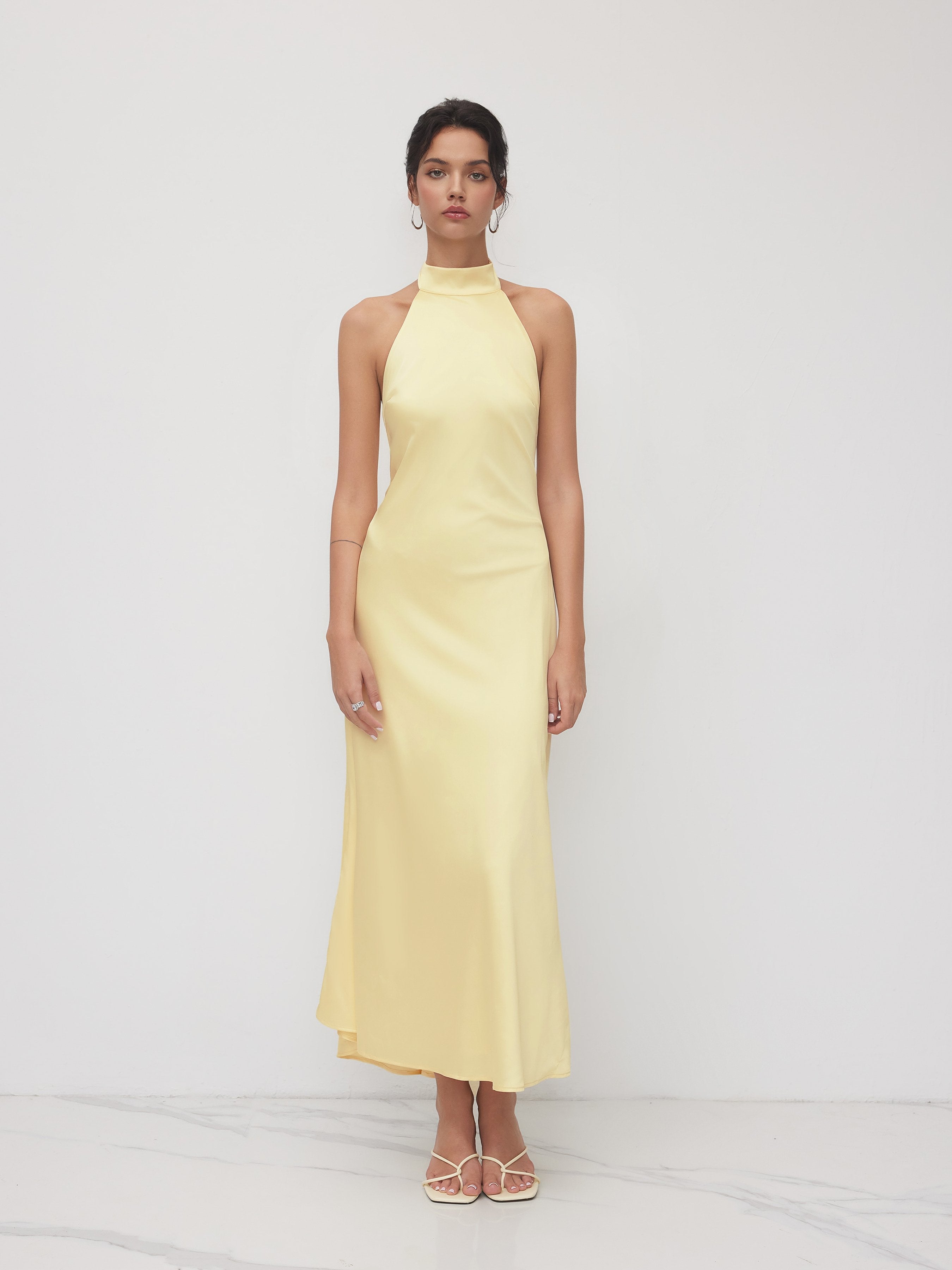 Denisa™ – Vestido Maxi Satinado Position 1
