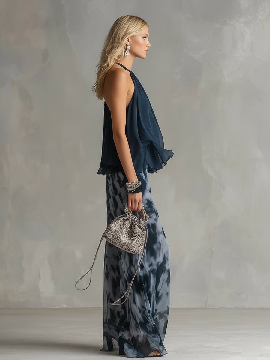 Élise | Conjunto elegante y ligero con top fluido y pantalones anchos Position 3