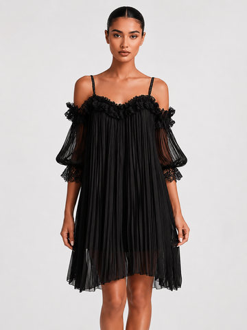 Noir - Vestido Plisado Elegante