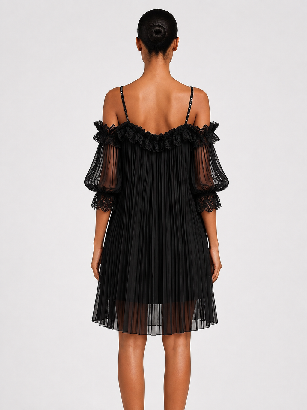Noir - Vestido Plisado Elegante