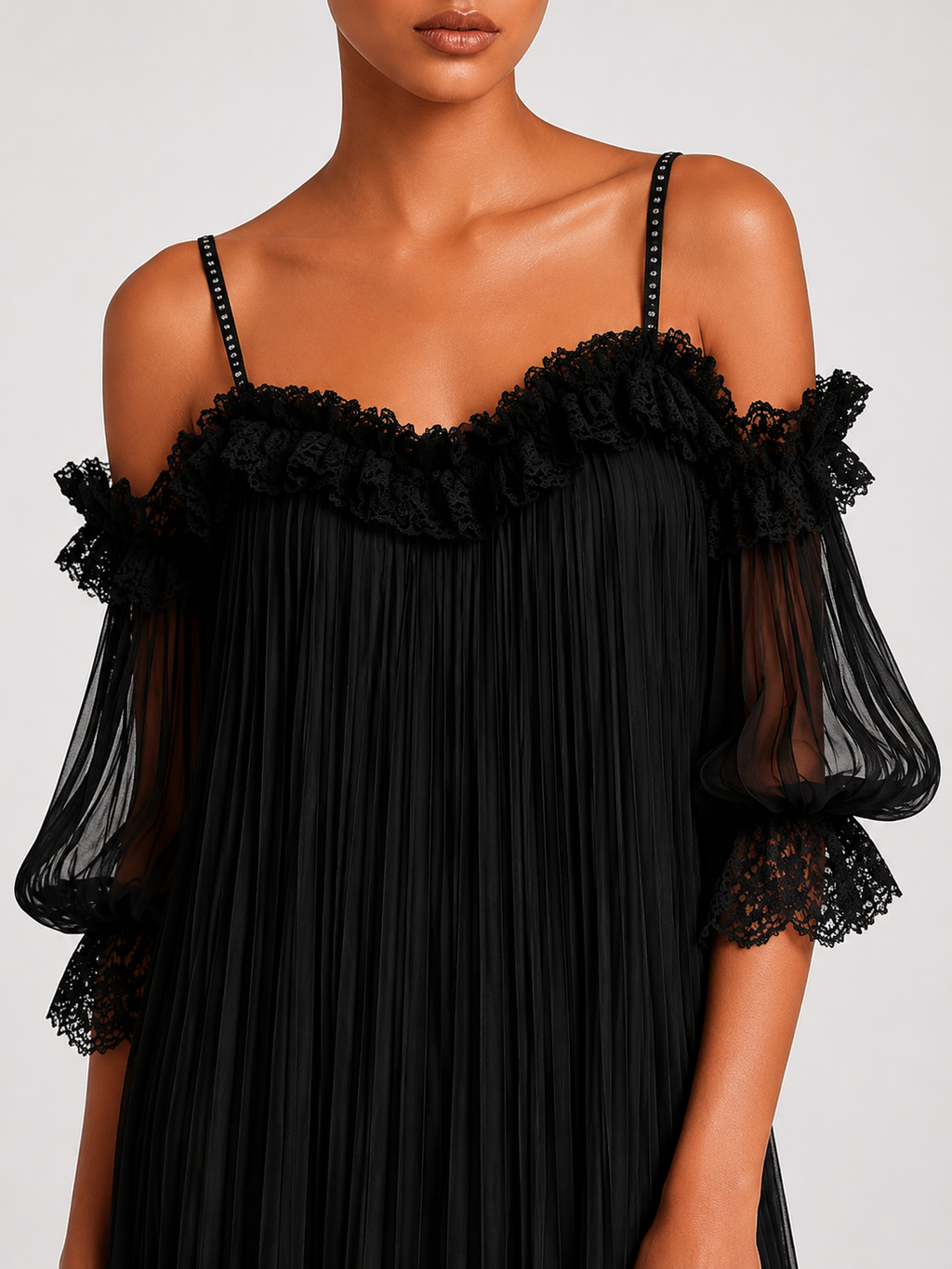 Noir - Vestido Plisado Elegante