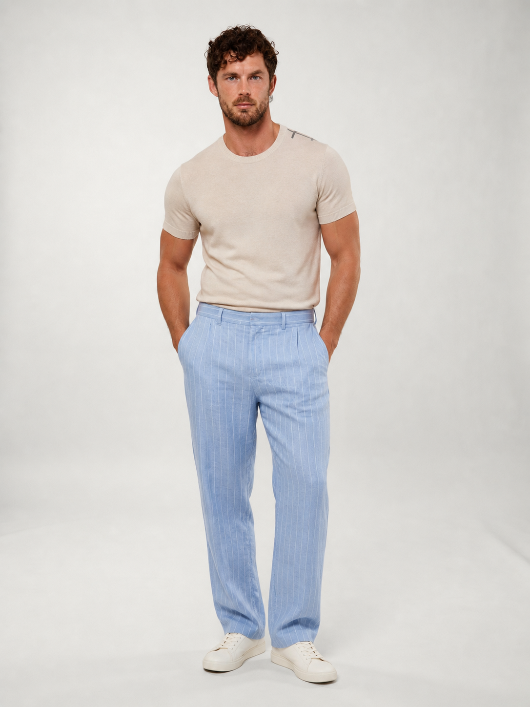 Pantalones de Lino a Rayas Position 6