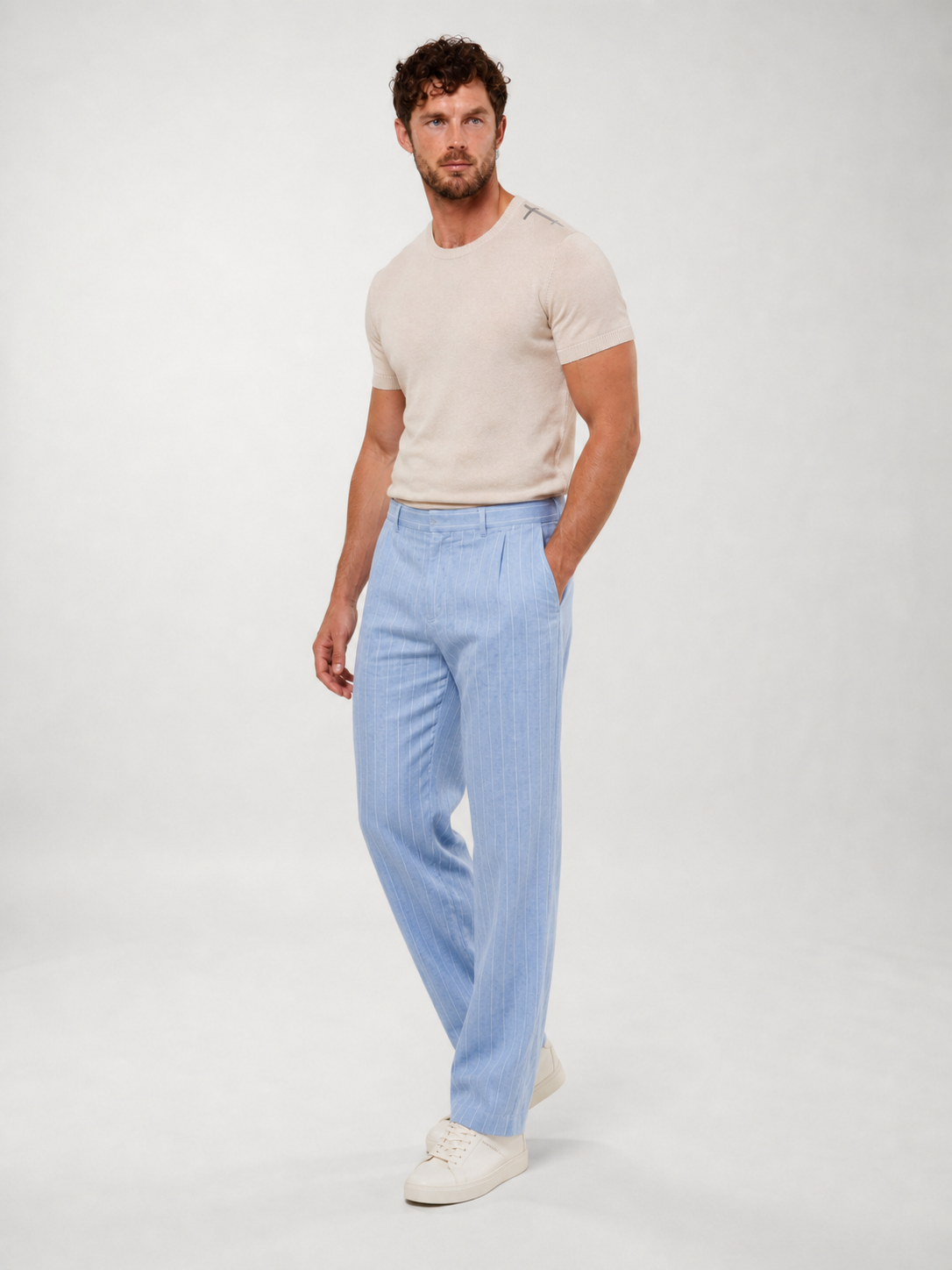 Pantalones de Lino a Rayas Position 5