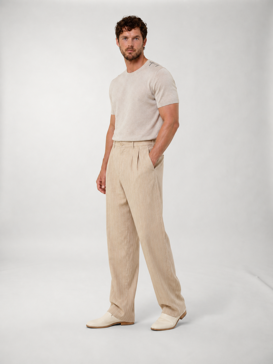 Pantalones de Lino a Rayas Position 8