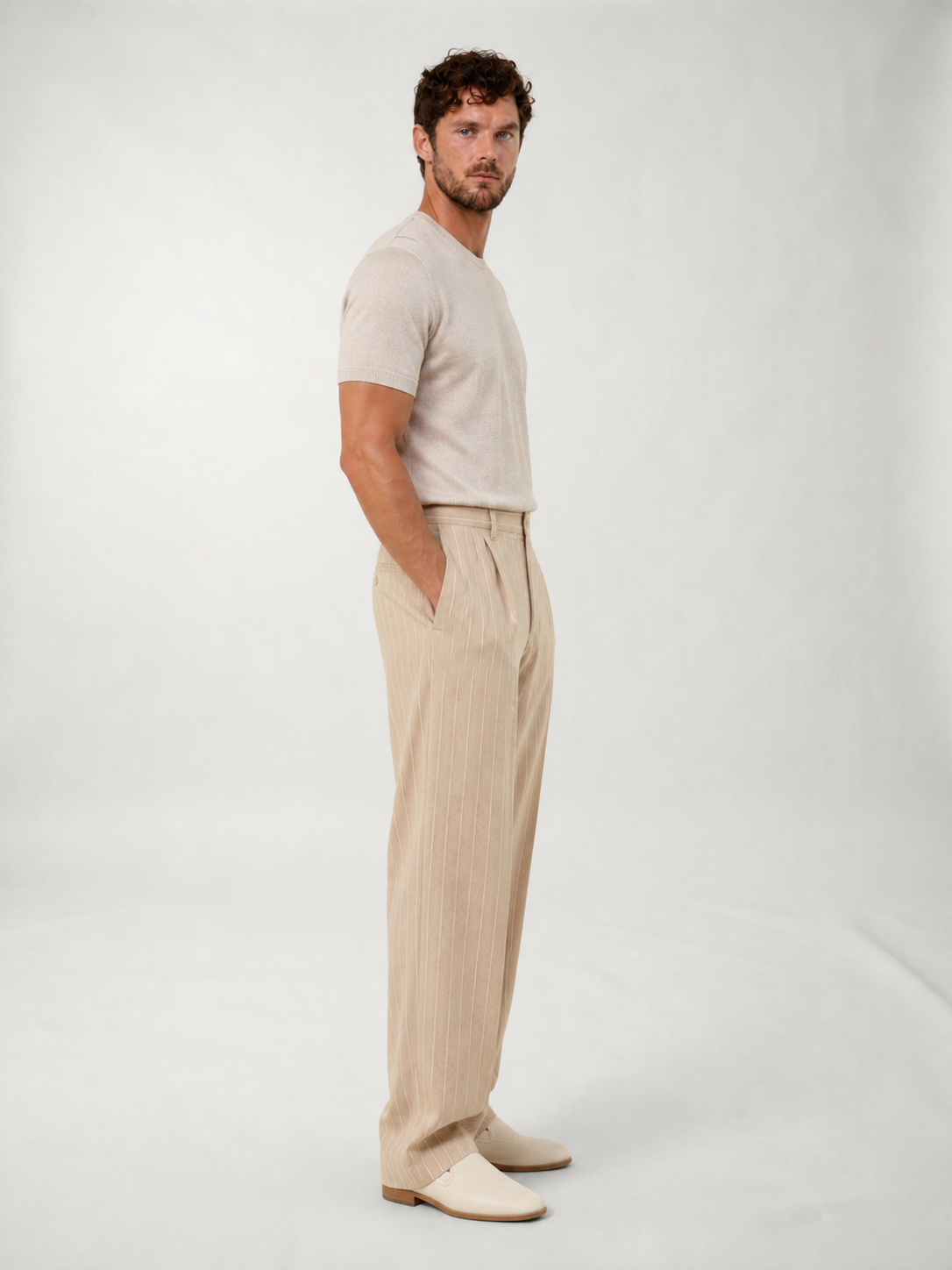 Pantalones de Lino a Rayas Position 10