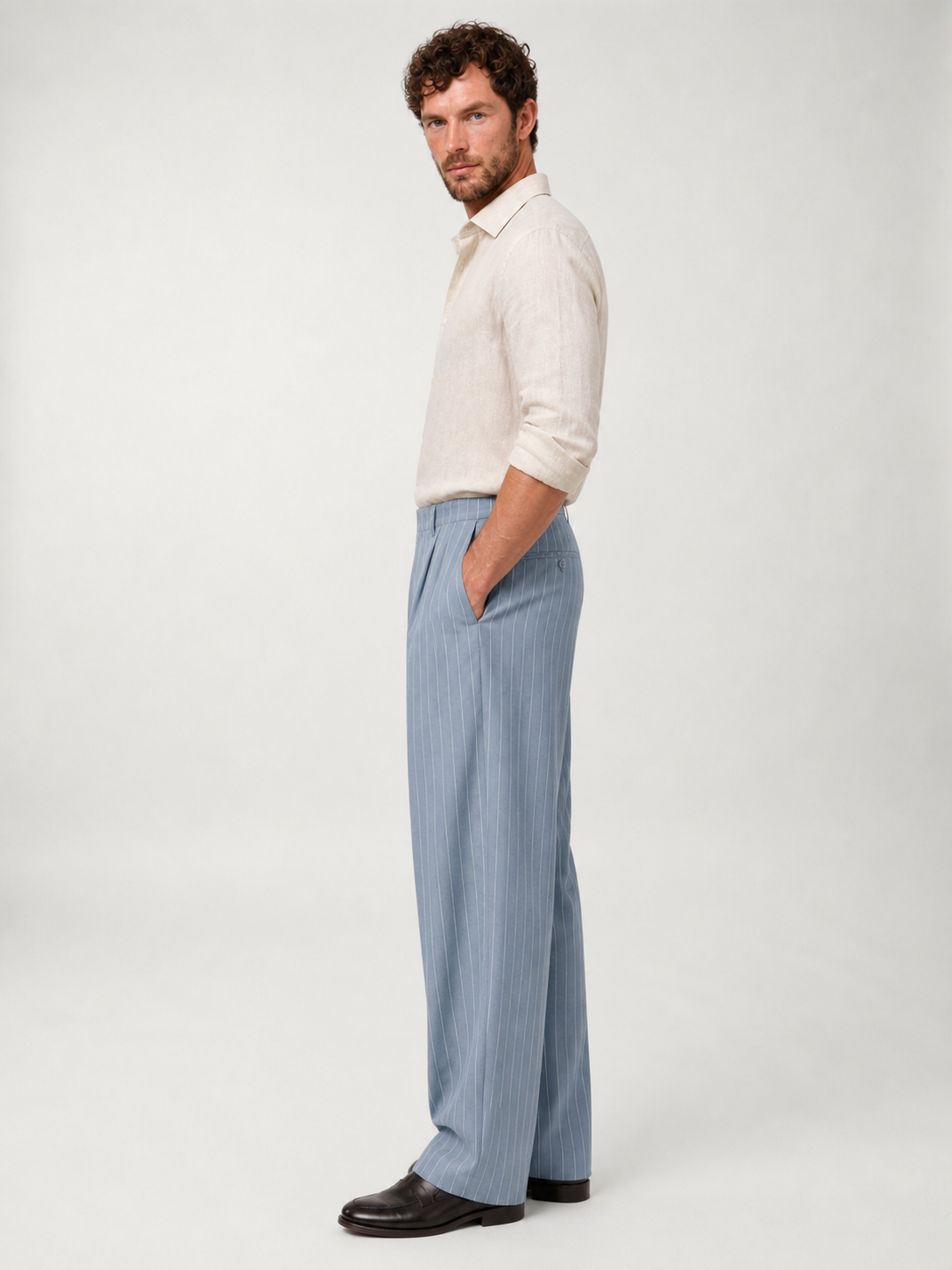 Pantalones de Lino a Rayas Position 15
