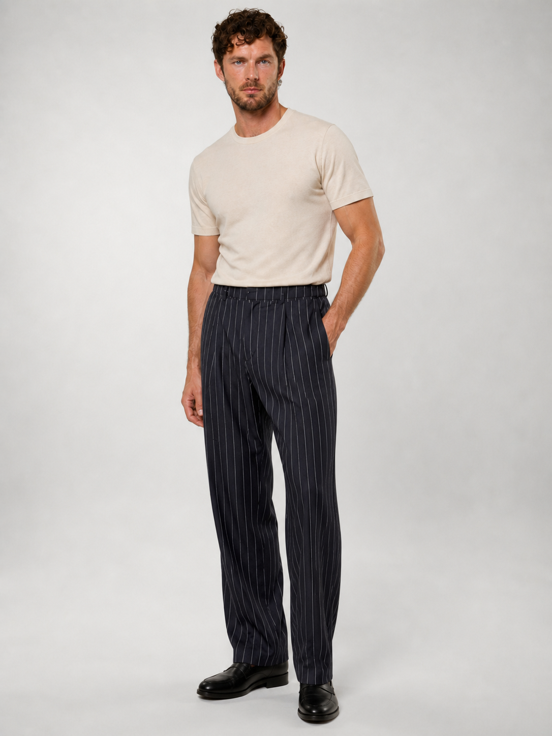Pantalones de Lino a Rayas Position 11