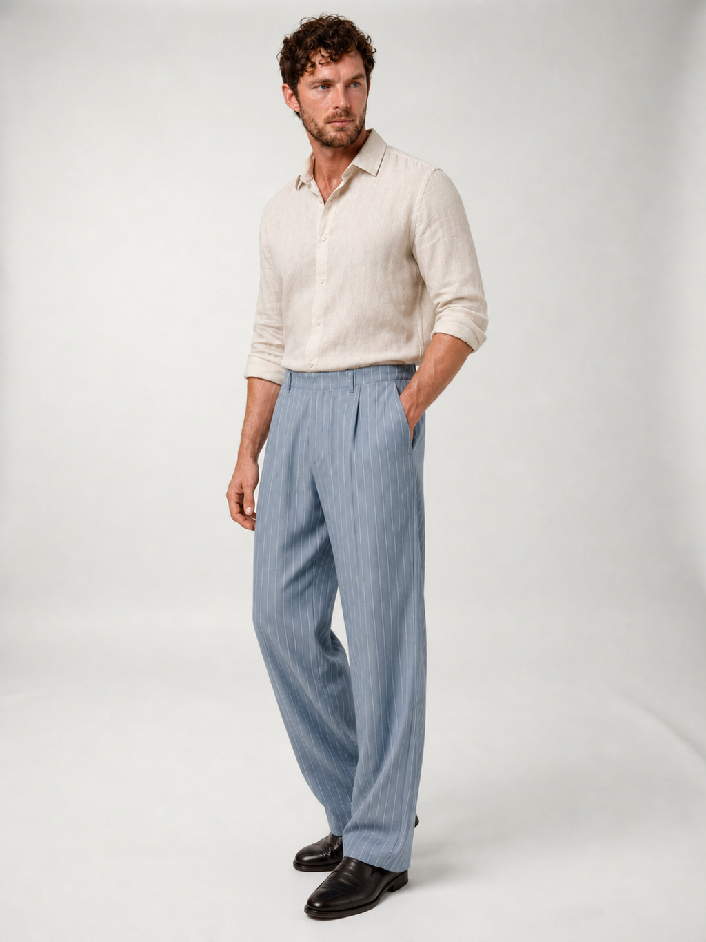 Pantalones de Lino a Rayas Position 13