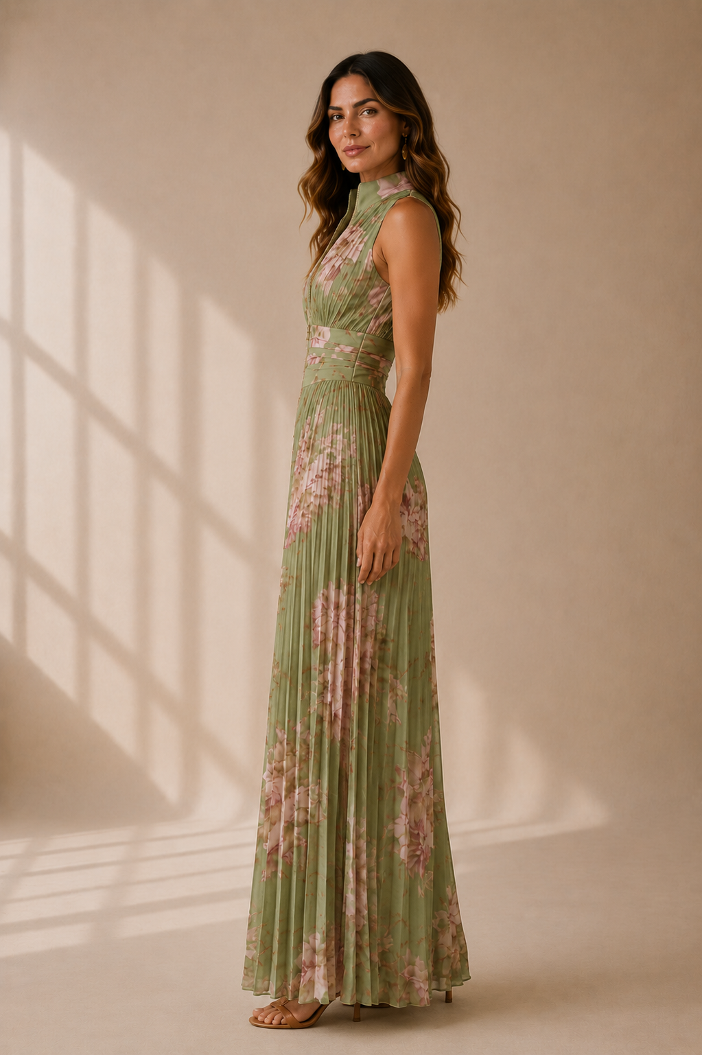 Inés | Mono plisado de gasa floral Position 3