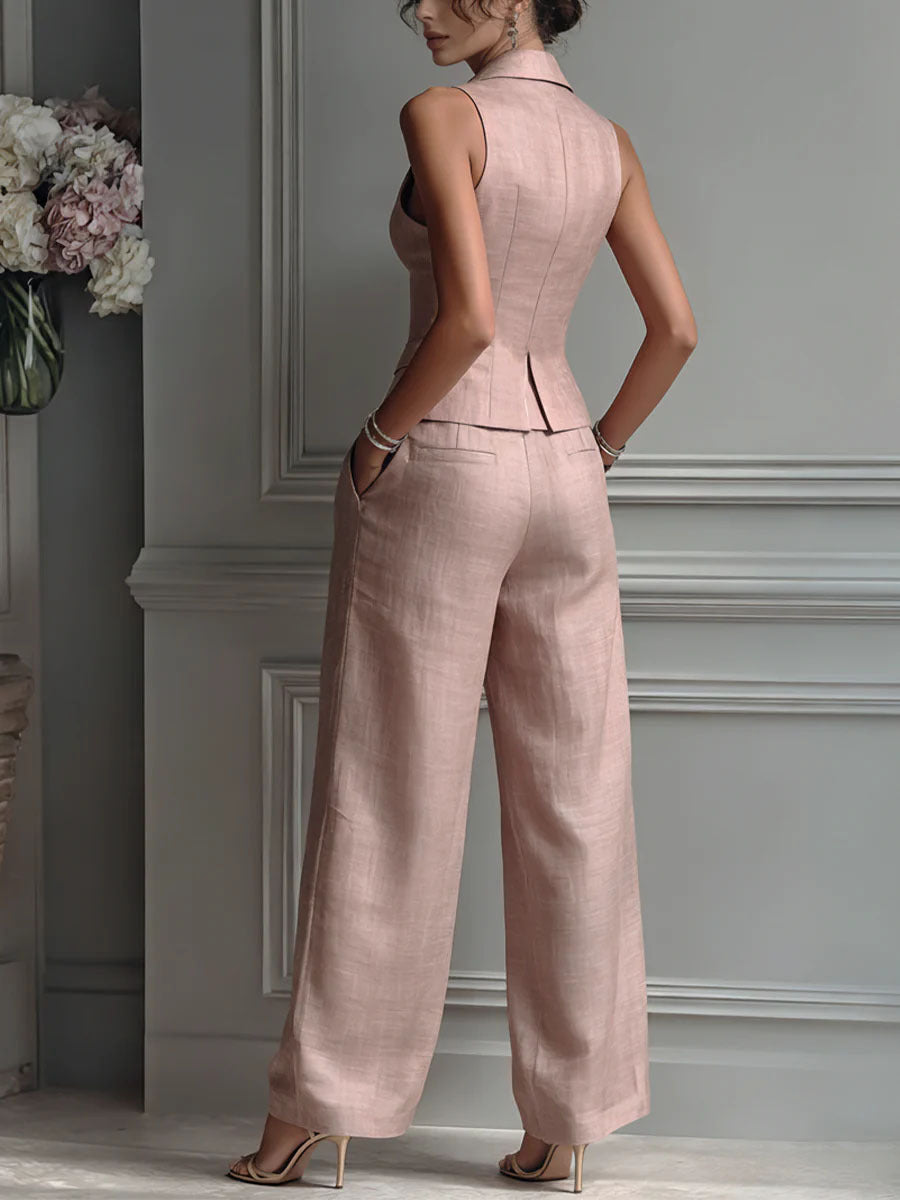 Conjunto de dos piezas para mujer con cuello en V y botones Position 4