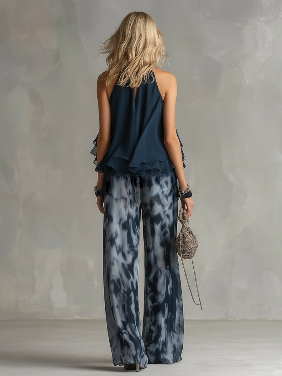Élise | Conjunto elegante y ligero con top fluido y pantalones anchos Position 4