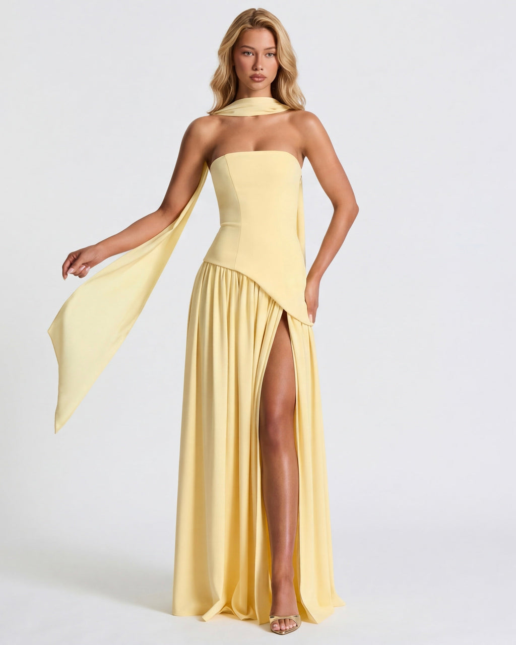 Aurelia™ - Vestido Largo Strapless con Drapeado Position 4