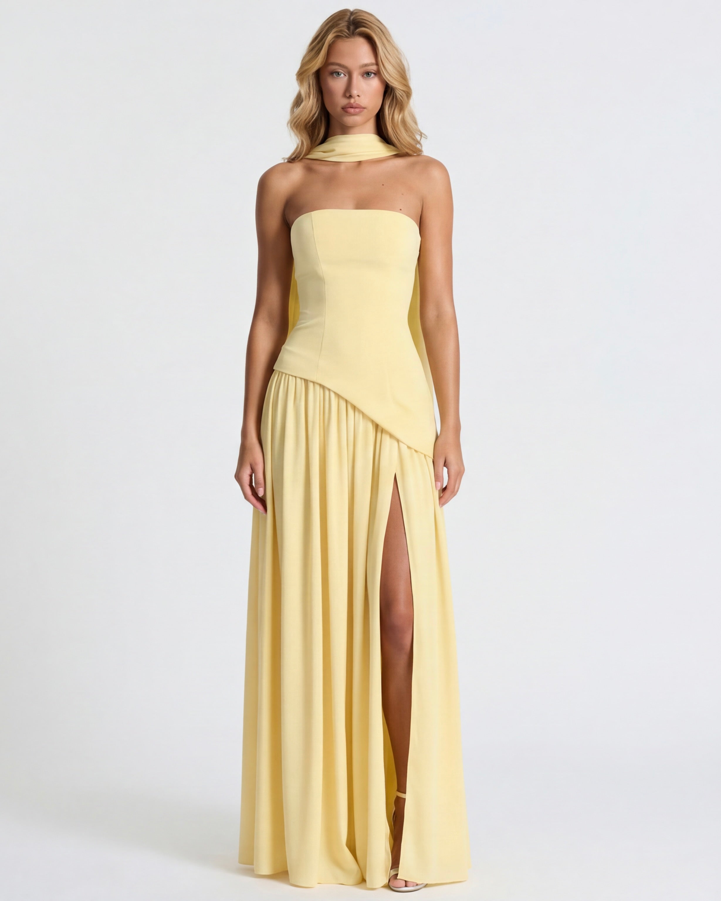 Aurelia™ - Vestido Largo Strapless con Drapeado Position 1