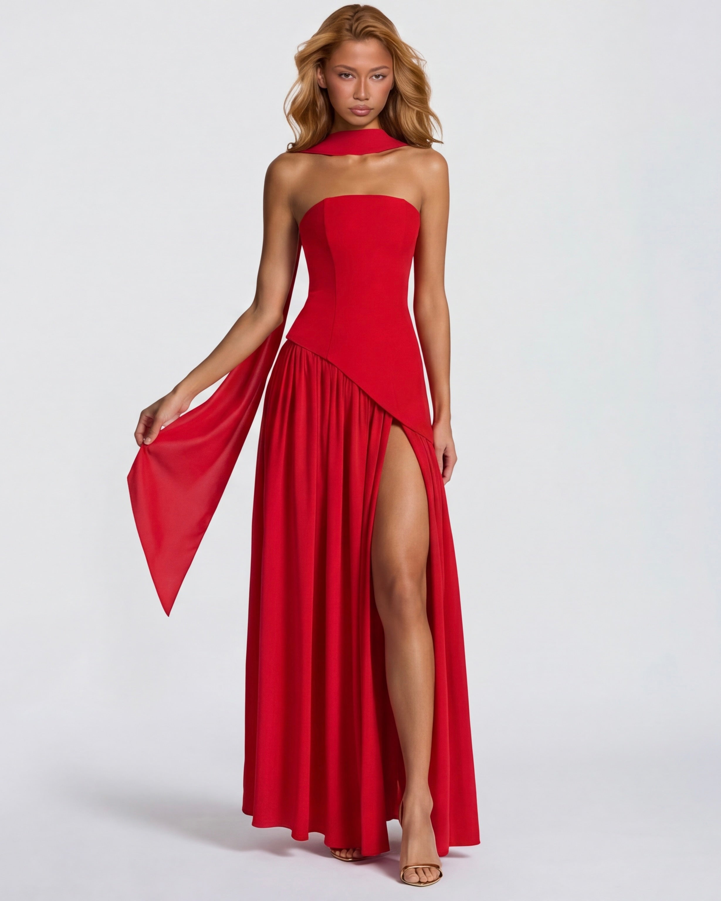 Aurelia™ - Vestido Largo Strapless con Drapeado Position 16
