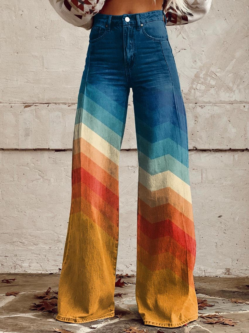 Léa - Pantalones elegantes retro a zig zag Position 2