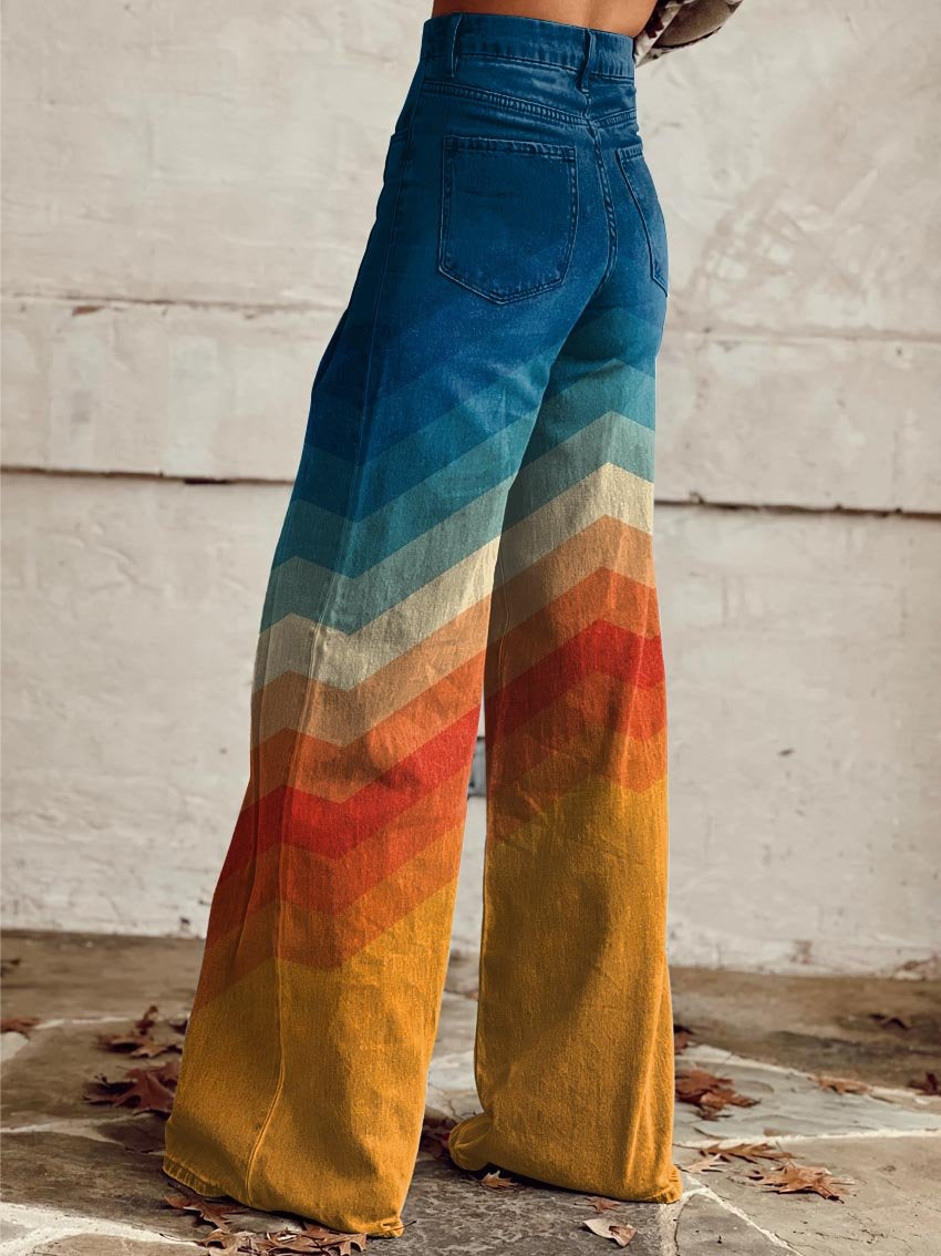 Léa - Pantalones elegantes retro a zig zag Position 1